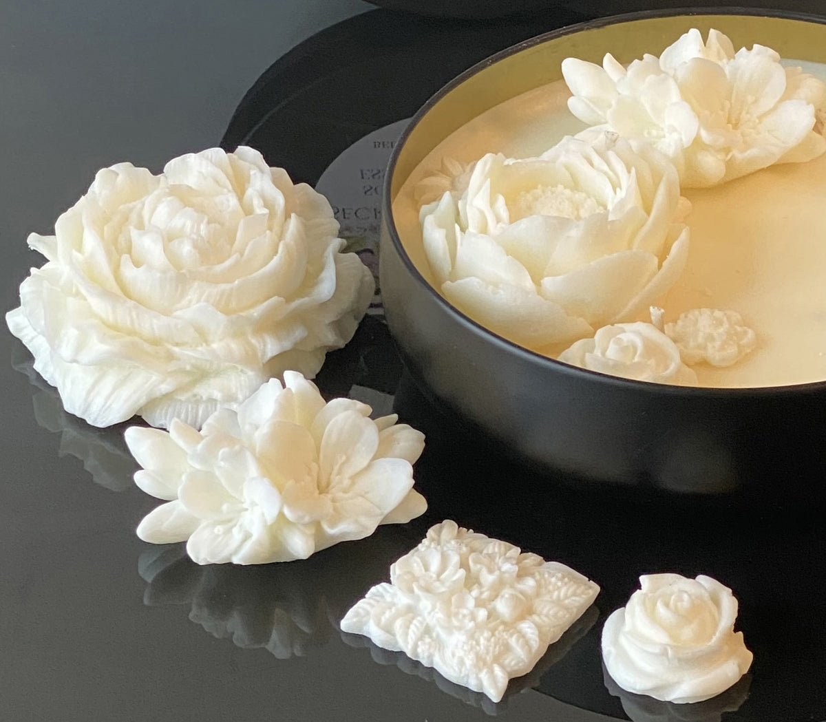 Secret Flower Garden Candles infused with pure Essential oils with detailed Soy Wax Flowers