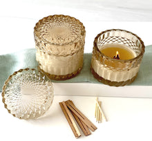 Load image into Gallery viewer, FACETED GLASS VESSELS - SOY WAX &amp; ESSENTIAL OILS- WOODEN WICKS
